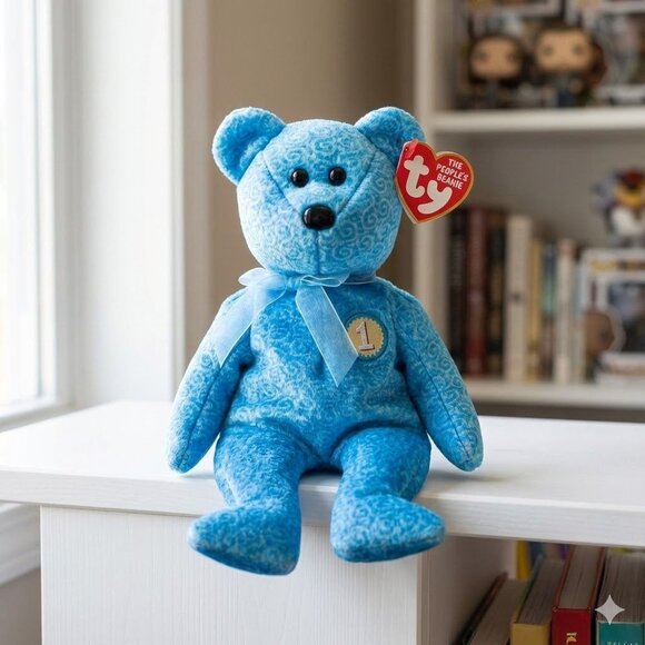 Ty Other - Ty Classy The Peoples Beanie Baby Bear Plush 8.5" Blue Collectible Stuffed Anima